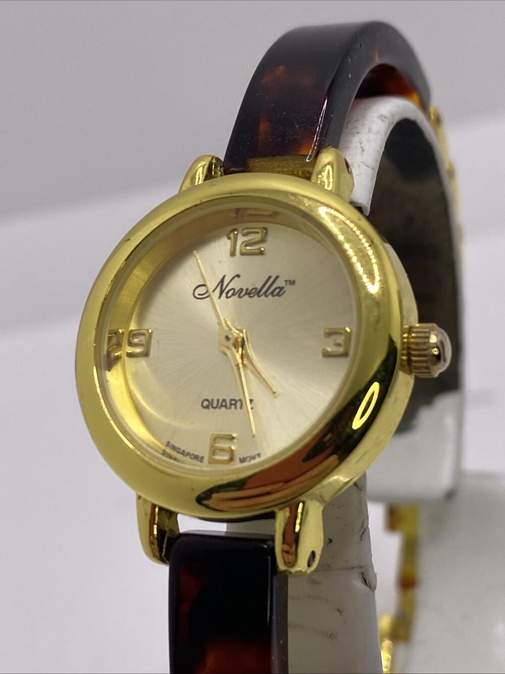 Novella Tortoise Shell Watch Works New Battery Womens